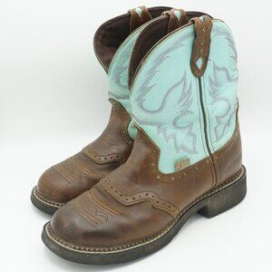 Justin Gypsy Aqua Chunky Waterproof Cowgirl Boots Women's Size 8B